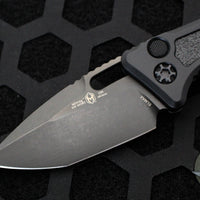 Heretic Knives Medusa Auto Knife- Tanto Edge- Tactical- Black With Black Blade H011-6A-T