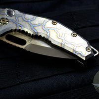 Heretic Knives Medusa Auto Knife Flamed Titanium Handles with Tanto Edge Battleworn Bronze Blade H011-7A-FTi