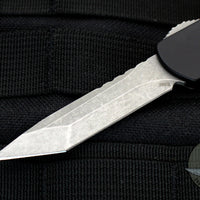 Heretic Manticore-S OTF Auto Black Handle- Tanto Edge With Battleworn Blade and HW H023-5A