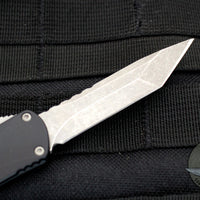 Heretic Manticore-S OTF Auto Black Handle- Tanto Edge With Battleworn Blade and HW H023-5A