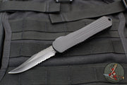 Heretic Manticore-E OTF Auto- Bowie Edge- Purple Camo Carbon Fiber Bottom - DLC Part Serrated Edge H026B-6B-PUCF