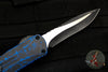 Heretic Manticore-E OTF Auto- Recurve Edge- Breakthrough Blue Handle with Battleworn Black Blade and Hardware H029-8A-BRKBLU
