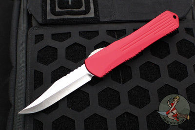 Heretic Manticore-X OTF Auto- Bowie Edge- Red Chassis with Stonewash Blade H030B-2A-RED
