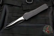 Heretic Manticore-X OTF Auto Recurve Edge Black With Battleworn Black Blade H033-8A