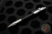 Heretic Thoth Pen- Stonewashed Titanium Tail and End Cap-Black Aluminum Barrel-Blue Bolt