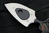 Heretic Sleight Double Edge Fixed Blade - Black Aluminum With Stonewash Plain Edge H050-2A