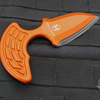 Heretic Sleight Double Edge Fixed Blade - Orange Aluminum With Black Plain Edge H050-6A-ORG