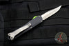 Heretic USN Show Special Manticore-S OTF Auto Bowie Edge Black with Battleworn Blade Green G-10 Button