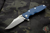 Hinderer Eklipse 3.5" Bowie Blade Blue/Black G-10 Stonewash Finished Ti and Blade Tri-Way Pivot System