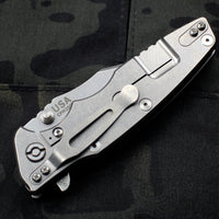 Hinderer Eklipse 3.5" Bowie Blade Blue/Black G-10 Stonewash Finished Ti and Blade Tri-Way Pivot System