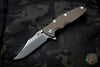 Hinderer Eklipse 3.5" Bowie Blade FDE G-10 Stonewash Bronze Finished Ti and Stonewash Blade Tri-Way Pivot System