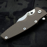 Hinderer Eklipse 3.5" Bowie Blade FDE G-10 Stonewash Bronze Finished Ti and Stonewash Blade Tri-Way Pivot System