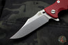 Hinderer Eklipse 3.5" Bowie Blade Red G-10 Stonewash Blue Finished Ti and Stonewash Blade Tri-Way Pivot System