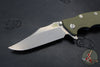 Hinderer Eklipse 3.5" Bowie Blade- Battle Blue Ti and OD Green G-10- Stonewash Blade