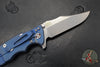 Hinderer Eklipse 3.5" Bowie Blade- Battle Blue Ti and OD Green G-10- Stonewash Blade