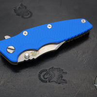 Hinderer Eklipse 3.5"- Bowie Blade- Battle Bronze Ti and Blue G-10- Stonewash Finished Blade