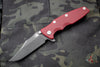 Hinderer Eklipse 3.5"- Bowie Blade- Battle Black Titanium And Red G-10 Handle- Battle Black Blade