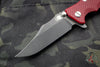 Hinderer Eklipse 3.5"- Bowie Blade- Battle Black Titanium And Red G-10 Handle- Battle Black Blade