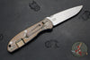 Hinderer Firetac Folding Knife- Spanto Edge- Stonewash Bronze Ti and Stonewash Blade- Blue G-10