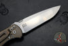 Hinderer Firetac Folding Knife- Spanto Edge- Stonewash Bronze Ti and Stonewash Blade- Blue G-10