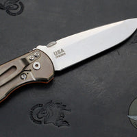 Hinderer Firetac Folding Knife- Spanto Edge- Stonewash Bronze Ti and Stonewash Blade- Orange G-10