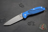 Hinderer Firetac Folding Knife- Spanto Edge- Working Finish Ti and Blade- Blue/Black G-10