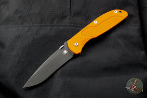 Hinderer Firetac Recurve Edge 3.6" Folding Knife Orange G-10 with Battle Black Ti Lock Side and Working Finish Blade