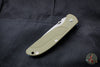 Hinderer Firetac Recurve Edge 3.6" Folding Knife OD Green G-10 with Battle Blue Ti Lock Side and Working Finish Blade