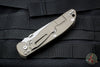 Hinderer Firetac Recurve Edge 3.6" Folding Knife Coyote G-10 with Battle Bronze Ti Lock Side and Working Finish Blade