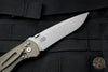 Hinderer Firetac Recurve Edge 3.6" Folding Knife Orange G-10 with Battle Bronze Ti Lock Side and Working Finish Blade