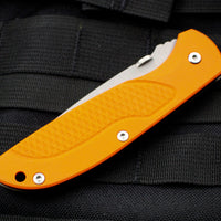 Hinderer Firetac Recurve Edge 3.6" Folding Knife Orange G-10 with Battle Bronze Ti Lock Side and Working Finish Blade