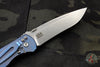 Hinderer Firetac Recurve Edge 3.6" Folding Knife Black G-10 with Stonewash Blue Ti Lock Side and SW Blade