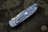 Hinderer Firetac Recurve Edge 3.6" Folding Knife Black G-10 with Stonewash Blue Ti Lock Side and SW Blade