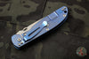 Hinderer Firetac Recurve Edge 3.6" Folding Knife Blue G-10 with Stonewash Blue Ti Lock Side and SW Blade