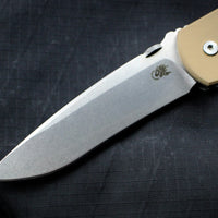 Hinderer Firetac Recurve Edge 3.6" Folding Knife Coyote G-10 with Stonewash Ti Lock Side and Blade