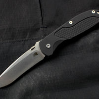 Hinderer Firetac Recurve Edge 3.6" Folding Knife Black G-10 with Stonewash Ti Lock Side and Blade