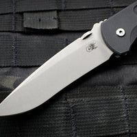 Hinderer Firetac Recurve Edge 3.6" Folding Knife Black G-10 with Working Finish Ti Lock Side and Blade