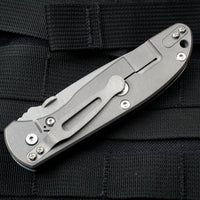 Hinderer Firetac Recurve Edge 3.6" Folding Knife Blue G-10 with Working Finish Ti Lock Side and Blade