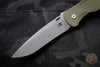 Hinderer Firetac Recurve Edge 3.6" Folding Knife OD Green G-10 with Working Finish Ti Lock Side and Blade