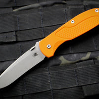 Hinderer Firetac Recurve Edge 3.6" Folding Knife Orange G-10 with Working Finish Ti Lock Side and Blade