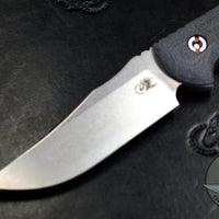 Hinderer Knives The Emmett Fixed Blade Stonewash with Black Micarta Scales