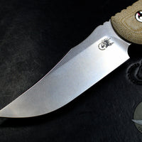 Hinderer Knives The Emmett Fixed Blade Stonewash with Natural Micarta Scales