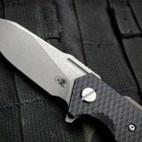 Hinderer Halftrack Black G-10/Battle Bronze Titanium Handle Working Finish Slicer Blade Gen 6 Tri-Way Pivot System