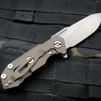 Hinderer Halftrack Black G-10/Battle Bronze Titanium Handle Working Finish Slicer Blade Gen 6 Tri-Way Pivot System