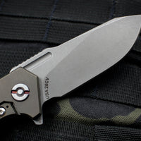 Hinderer Halftrack Black G-10/Battle Bronze Titanium Handle Working Finish Slicer Blade Gen 6 Tri-Way Pivot System