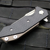 Hinderer Halftrack Black G-10/Battle Bronze Titanium Handle Working Finish Slicer Blade Gen 6 Tri-Way Pivot System