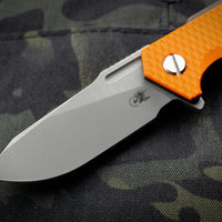 Hinderer Halftrack Orange G-10/Battle Bronze Titanium Handle Working Finish Slicer Blade Gen 6 Tri-Way Pivot System