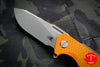 Hinderer Halftrack Orange G-10/Battle Bronze Titanium Handle Working Finish Slicer Blade Gen 6 Tri-Way Pivot System
