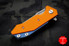 Hinderer Halftrack Orange G-10/Battle Blue Titanium Handle Working Finish Slicer Blade Gen 6 Tri-Way Pivot System