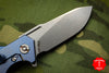 Hinderer Halftrack Blue & Black G-10/Stonewash Blue Handle Stonewash Slicer Blade Gen 6 Tri-Way Pivot System